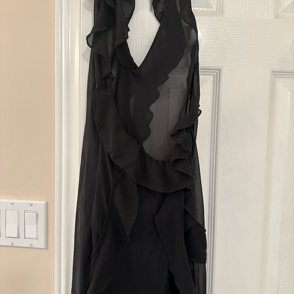 Sheer Black Ruffled Dress - Picture 5 of 6